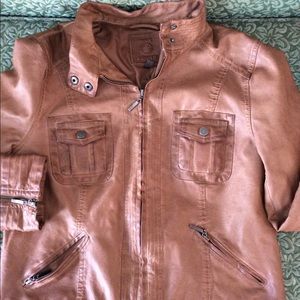Adorable brown bomber jacket!
