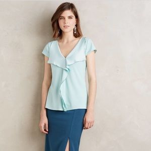 Meadow Rue Ruffled Cascading Blouse XS