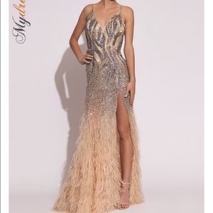 Jovani 73028 PERFECT PROM DRESS!!! Feather Beaded