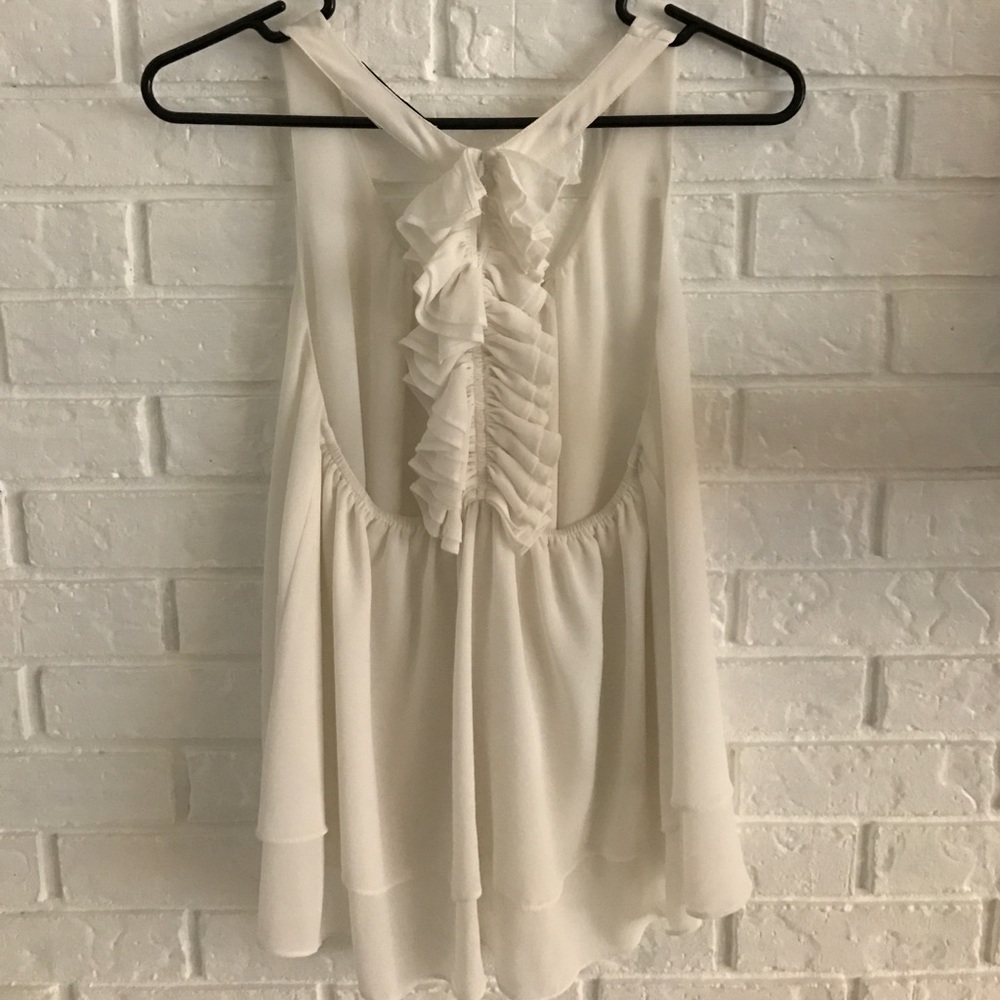 Naked Zebra Ruffle Back Tank