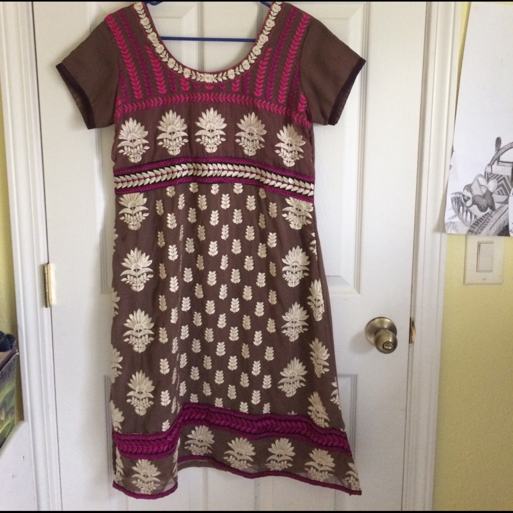 Vintage handmade embroidered tunic dress