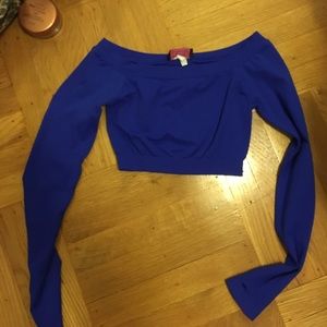 Royal blue long sleeve crop