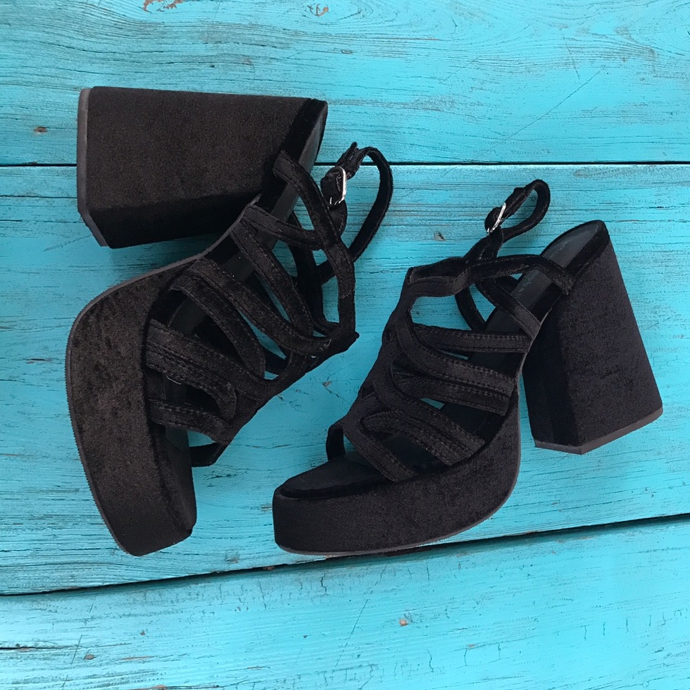 Jeffrey Campbell LELAINA Velvet Platform Sandals