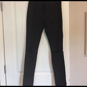 Joe's jeans: black ripped jeans..Fit: The Skinny