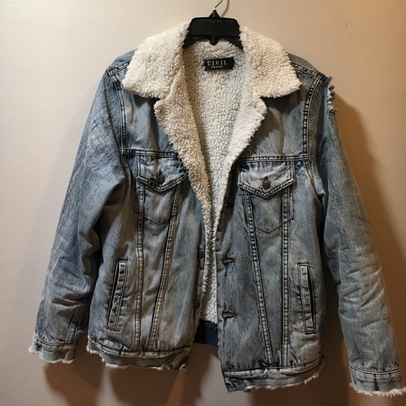 mnml sherpa denim jacket