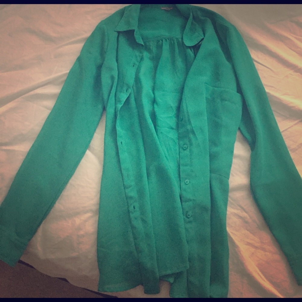 Teal blouse