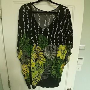 Lane Bryant Tropical Print Top/Coverup Size 18/20