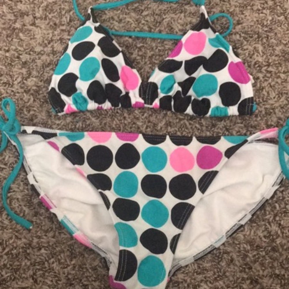 Stringy polka dot bikini