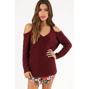 Cold Shoulder Sweater in Black