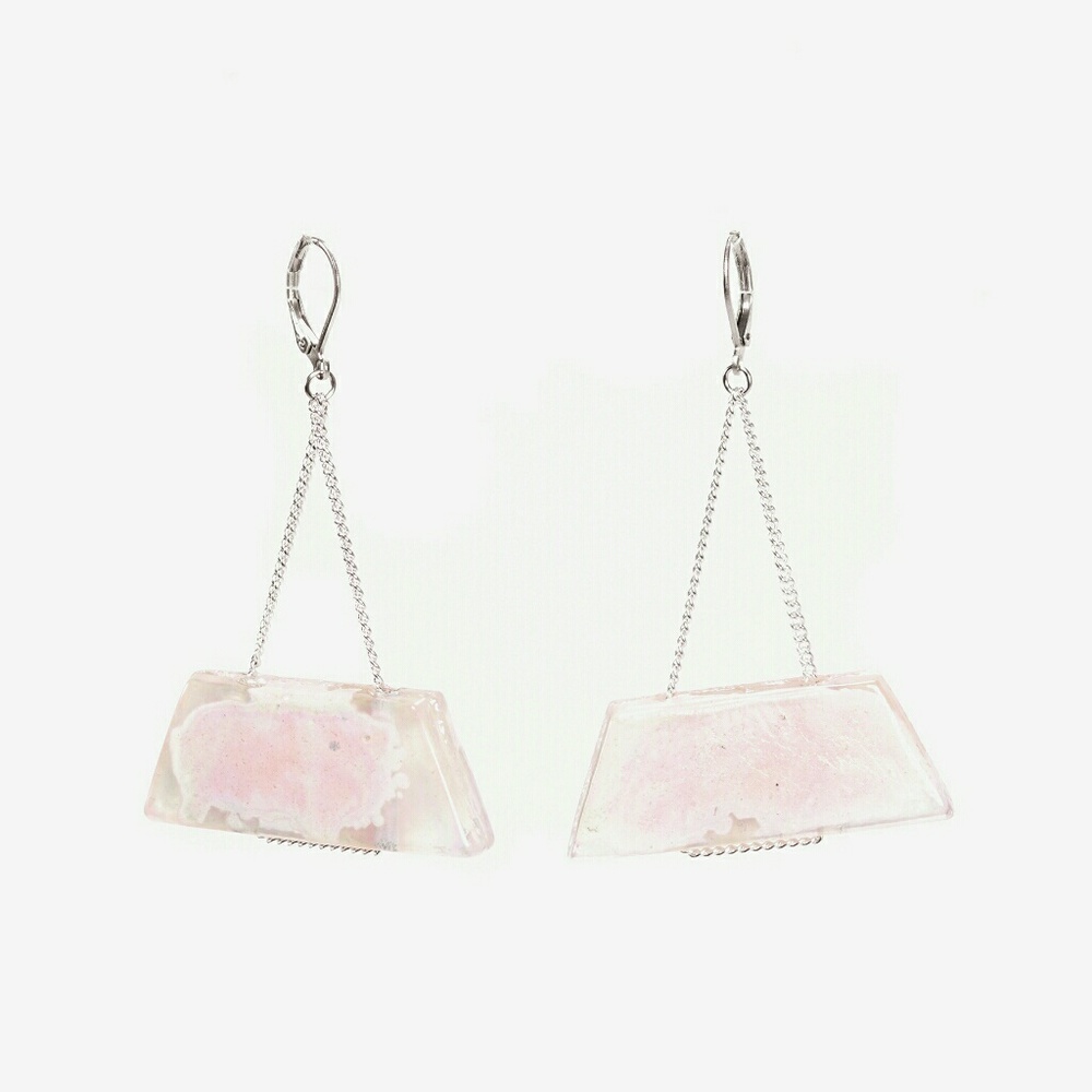 Moonstone Iridescent Glass Statement Earrings