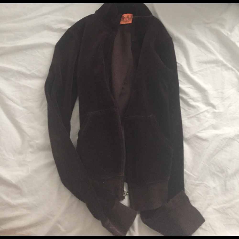 Brown juicy velour track jacket