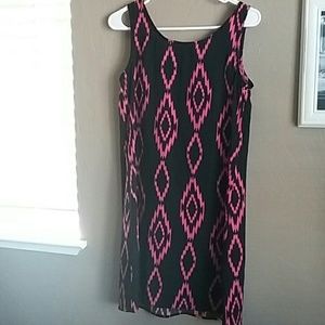 Watermelon pink and black dress