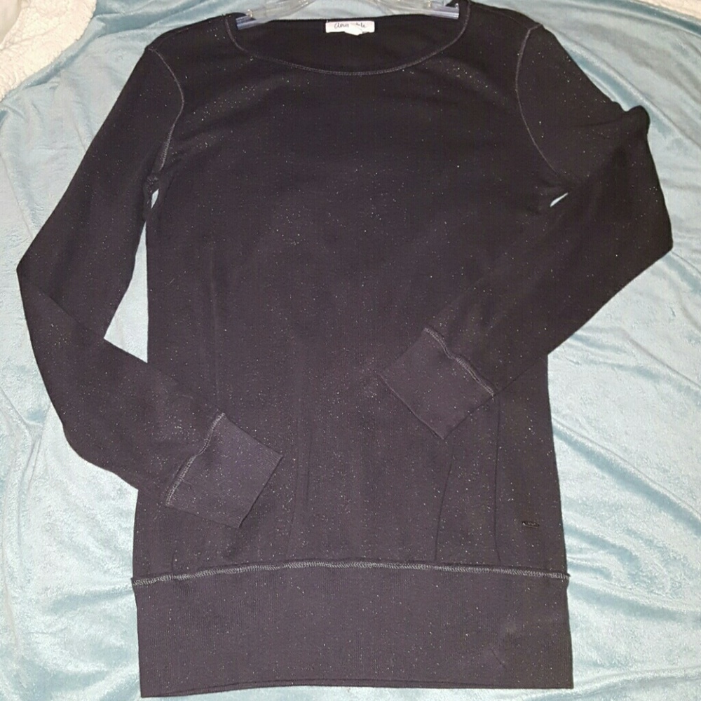 AEROPOSTALE BLACK SHIMMER L/S SHIRT L