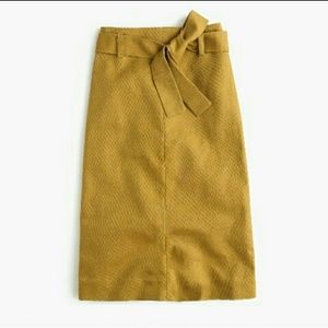 J. Crew Tie Waist Cotton Linen Skirt Size 4 NWOT