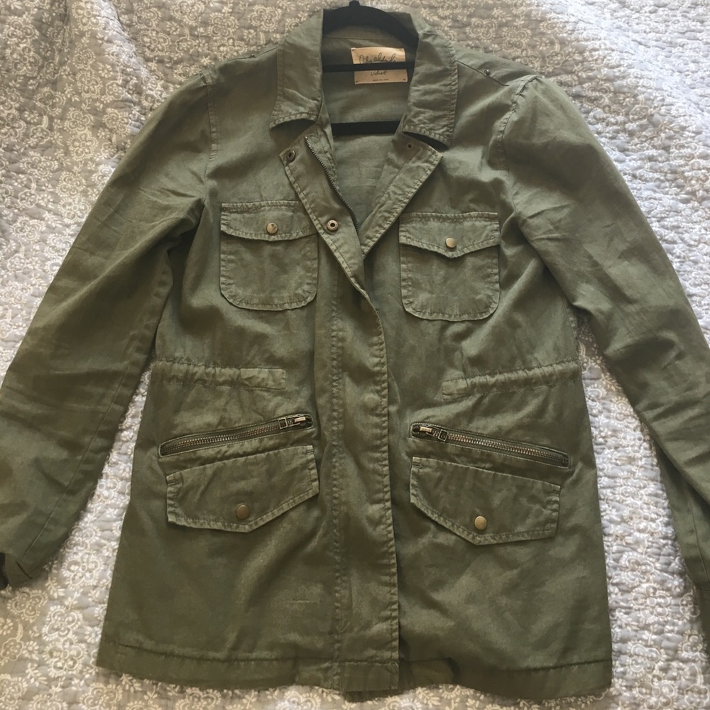Lily Aldridge green army jacket