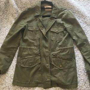 Lily Aldridge green army jacket
