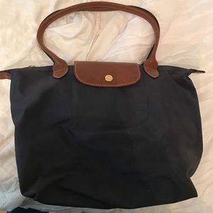 Navy long champ tote