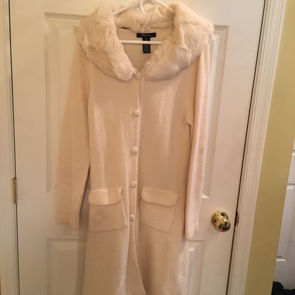 Arden b lambswool with rabbit fur collar