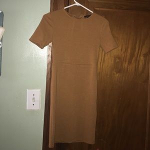 A orangey mustard dress