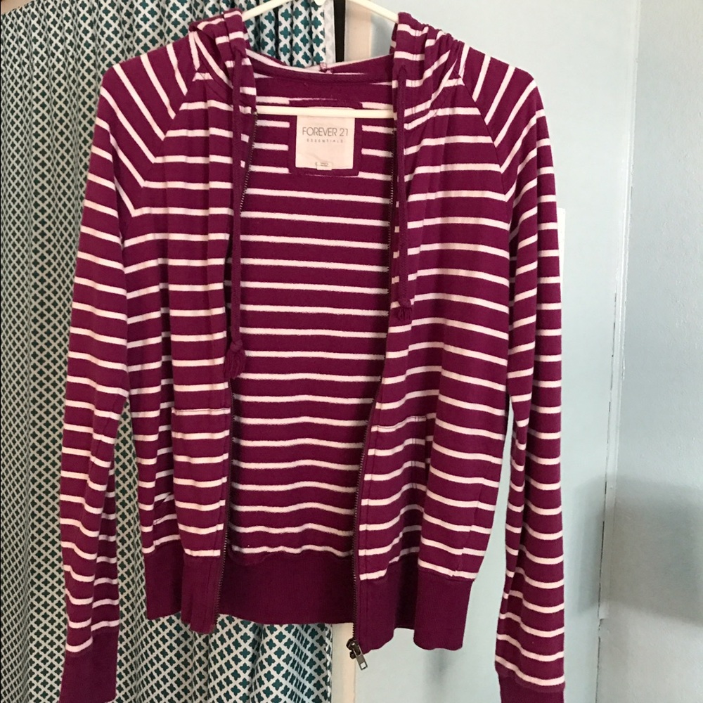 Purple/White Striped Hoodie