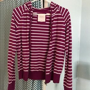Purple/White Striped Hoodie