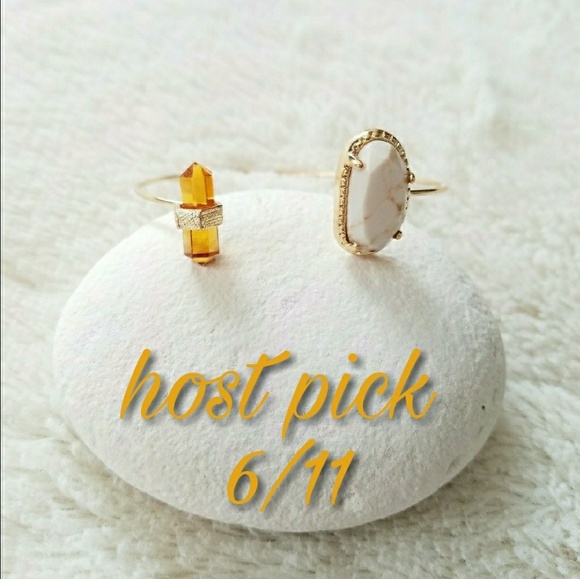 Paragon Accents Jewelry - HOST PICKQuartz and Stone Tipped Skinny Bangle