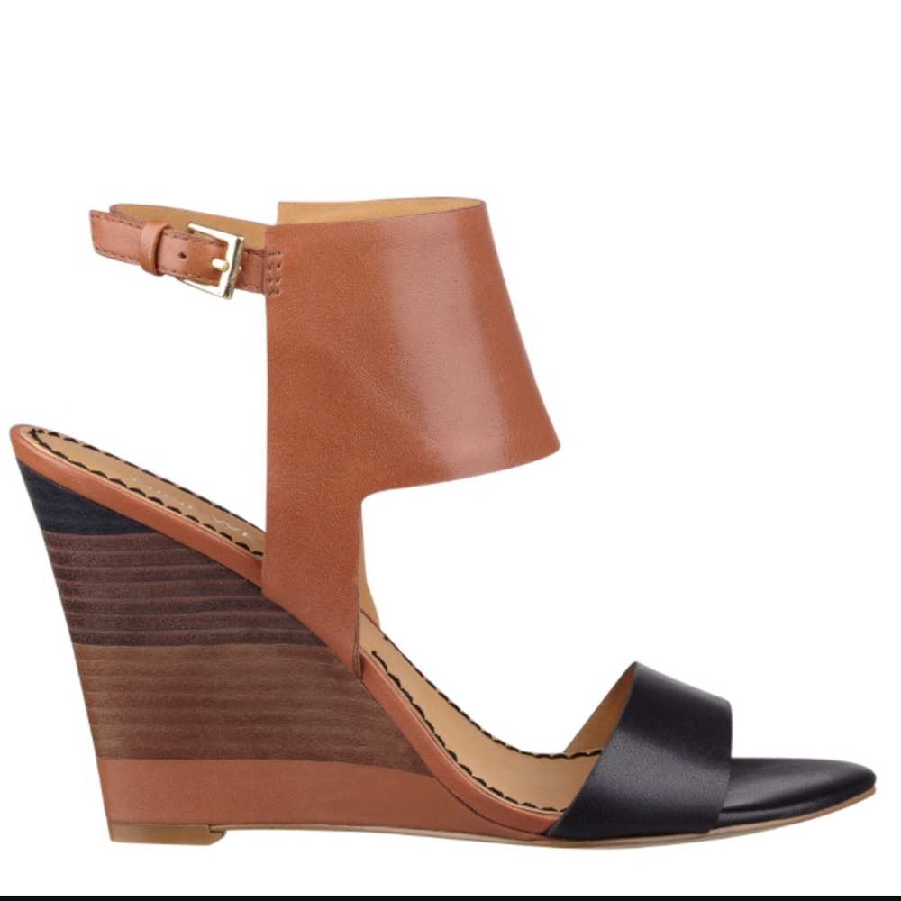 Nine West Melondy Tan and Black Ombré Wedge