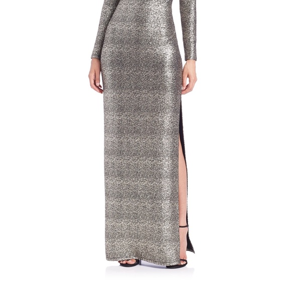 Shoshanna Embellished Mesh Insert Gown - Picture 2 of 4