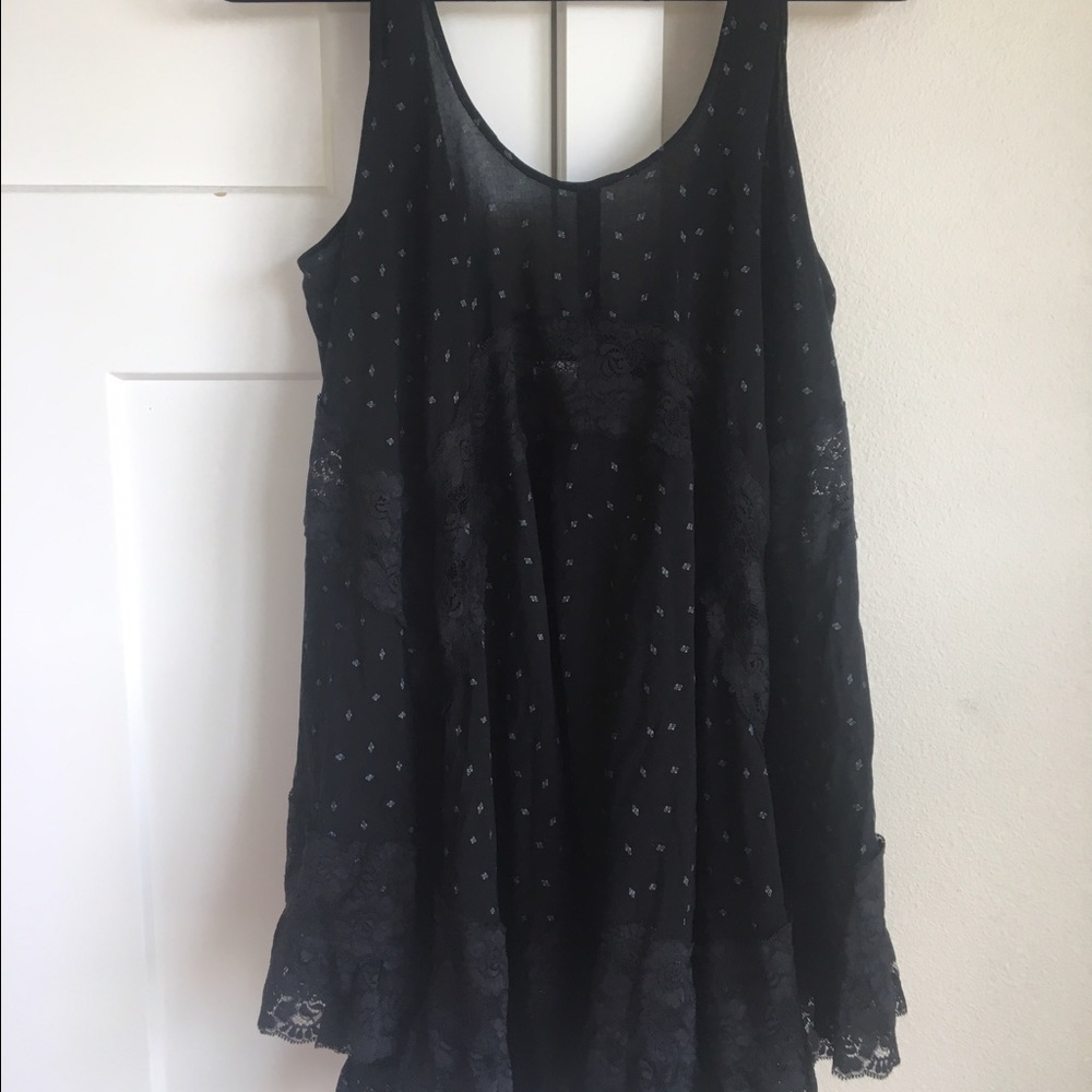 Black lace detailed dress