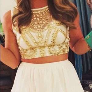 White Sequin 2-Piece Dress