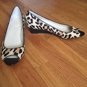 Calvin Klein Bree Wedge- Leopard Print Calf Hair