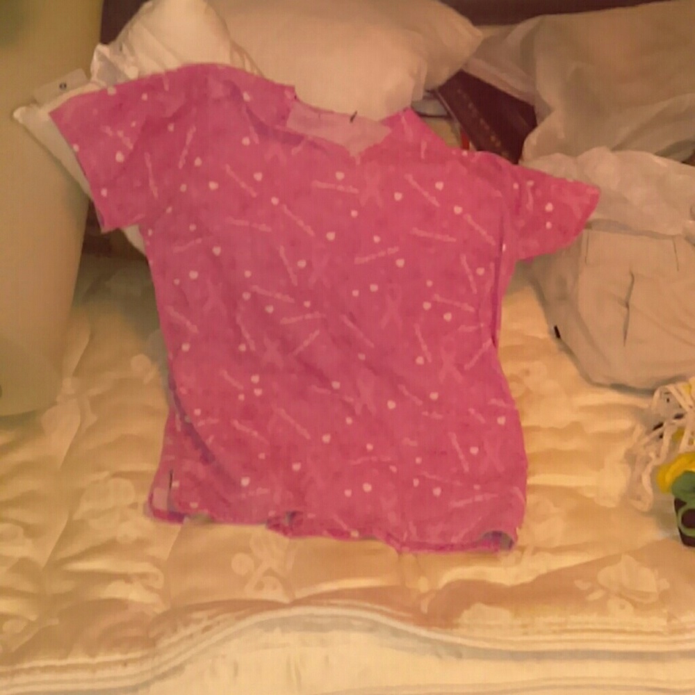 Breast cancer awareness scrub shirt