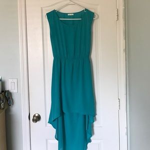 Aqua high-low dress!