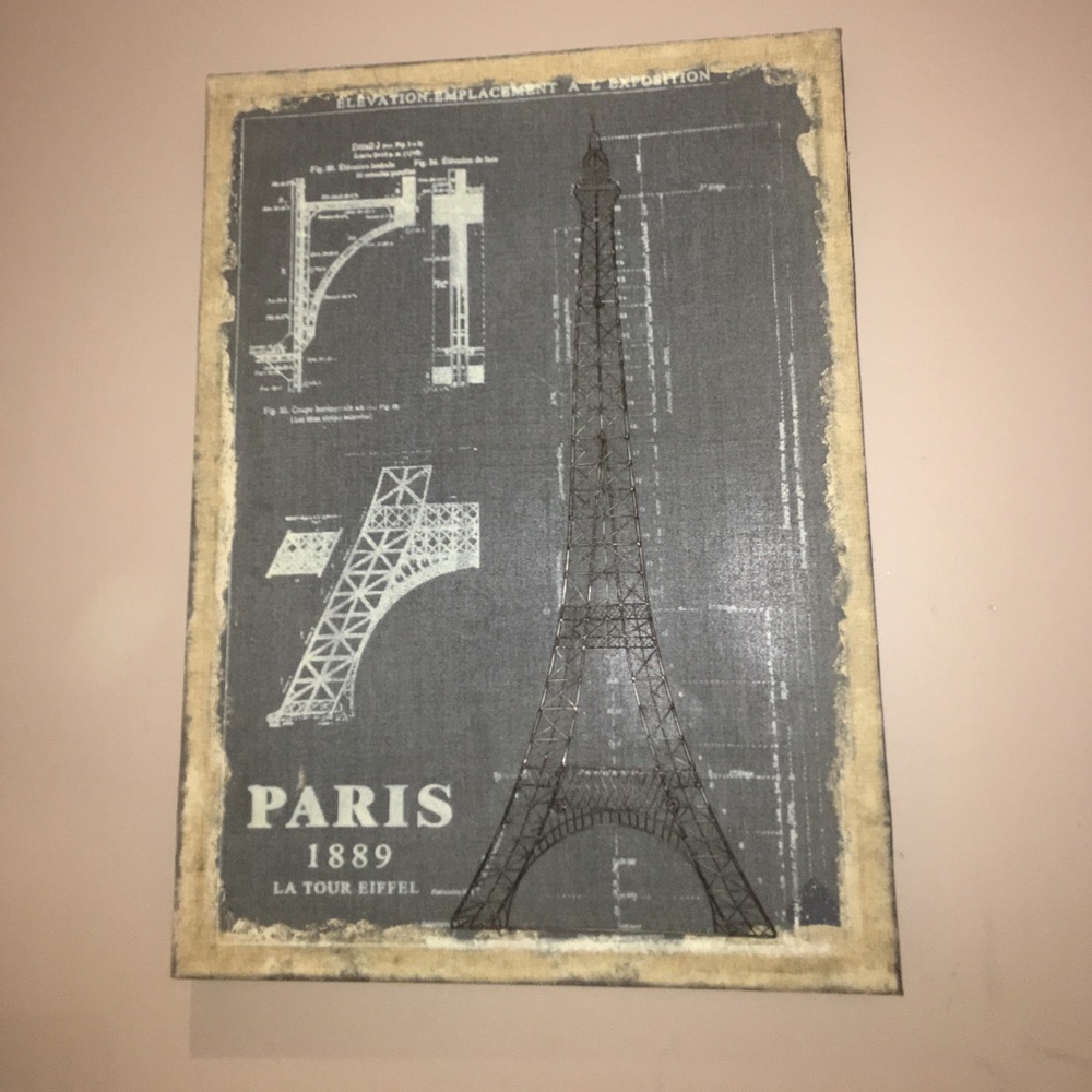 3 ft x 2 ft one inch thick Paris art work