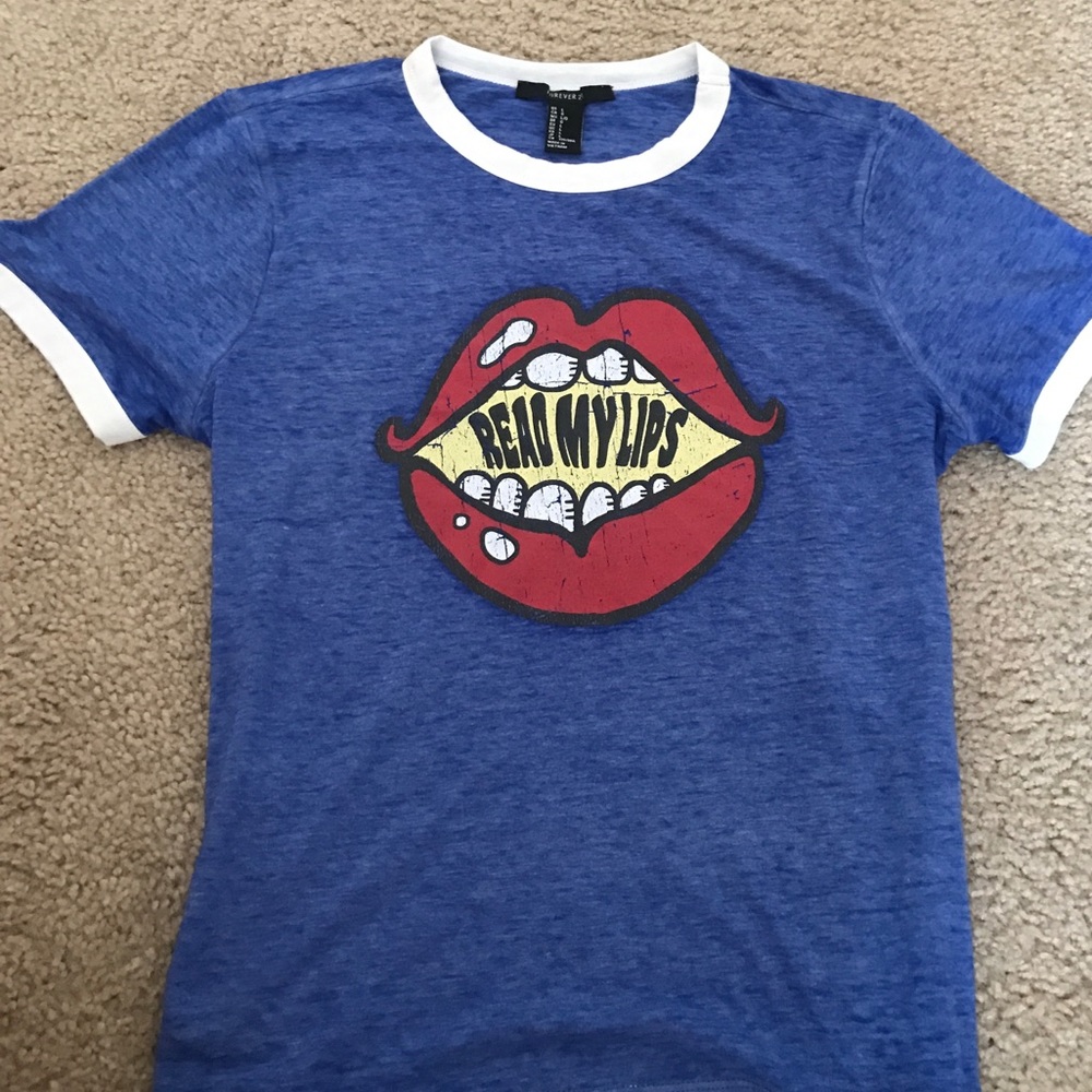 "Read my lips" Graphic Baseball T-shirt