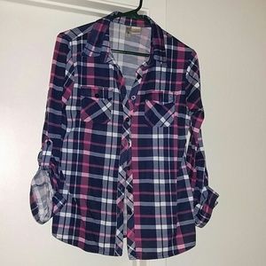 Plaid button down shirt