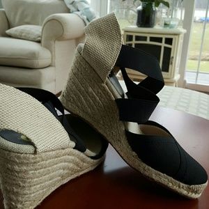 Brand new linen and black espadrilles
