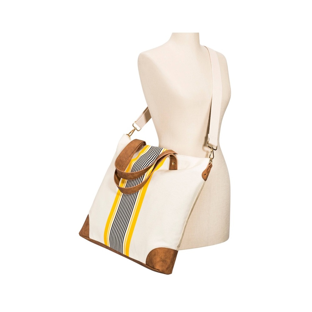 Merona Center Striped Tote Bag W/Crossbody Strap - Picture 2 of 2