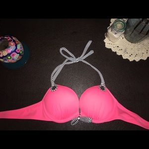 Pink and Black Victoria's Secret Bikini Top