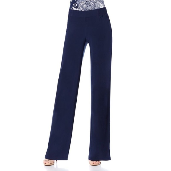🆕 Iman Set of 2 Palazzo Pants Navy S or M - Picture 2 of 3