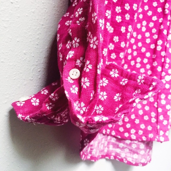 Fuschia Patterned Button-Down Shirt - Picture 2 of 4