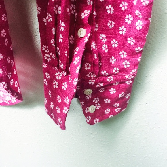 Fuschia Patterned Button-Down Shirt - Picture 3 of 4