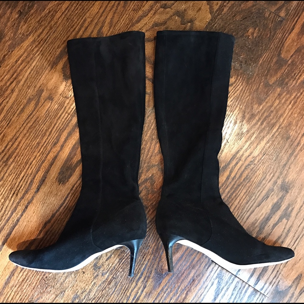 Cole Haan black suede tall boots. Size 7.5
