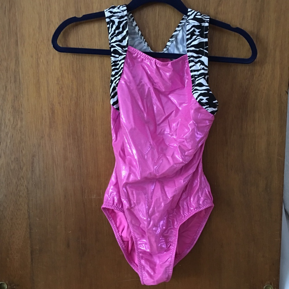 GO FOR THE GOLD Pink and Zebra Leotard!!