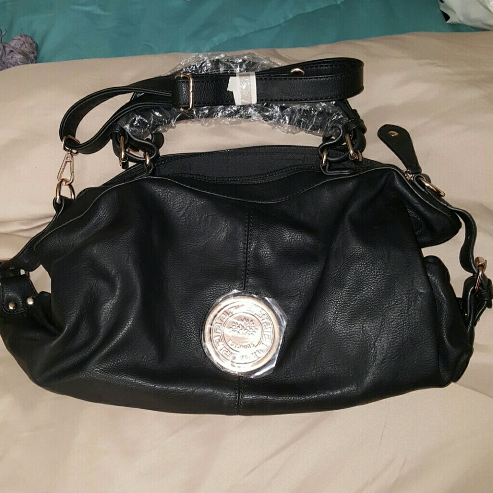 New Black Purse with Gold Accents