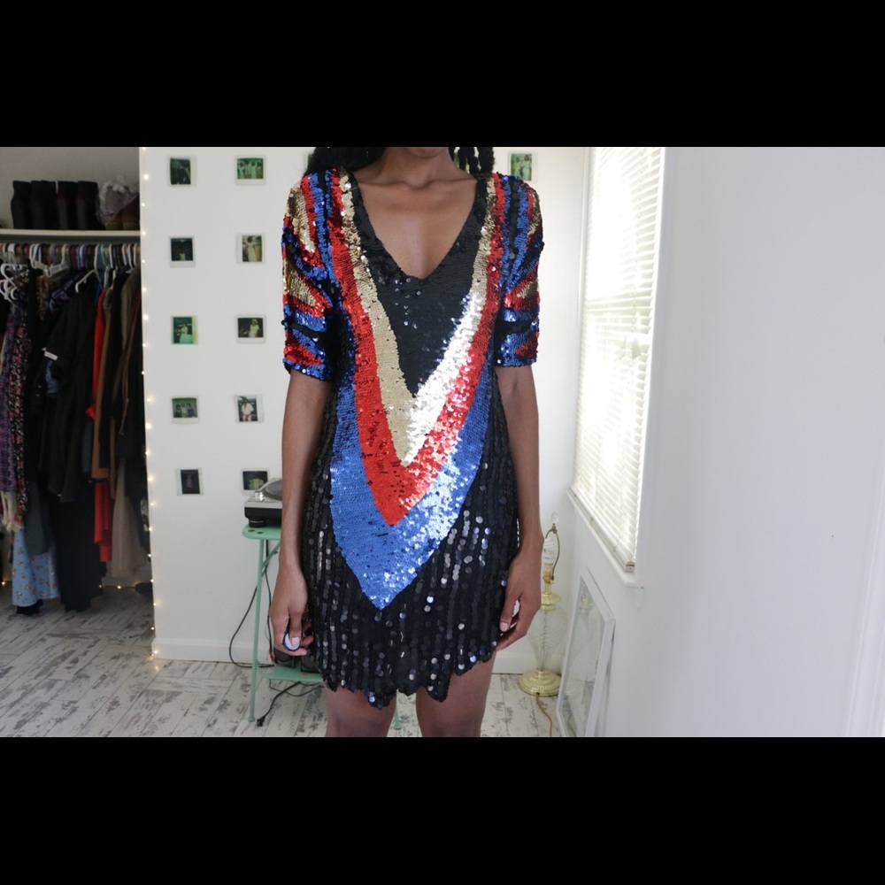 🎉SOLD🎉 Red, Gold And Sequin Dress