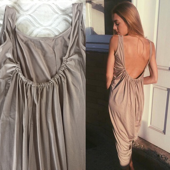 Dresses & Skirts - Taupe low back slouchy maxi dress