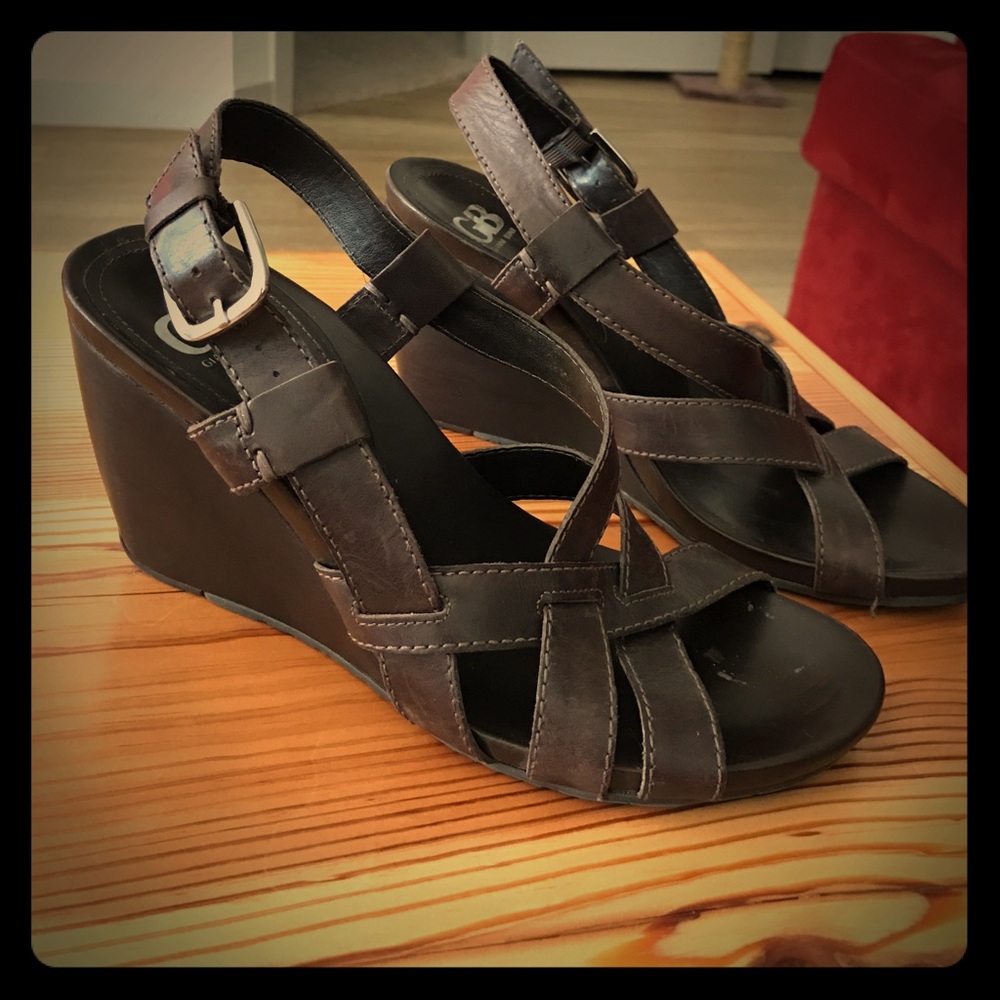 Brown Gianni Bini Wedge Sandals