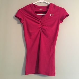 Pink under armour shirt