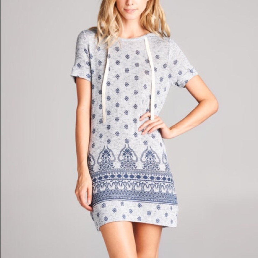 NWT Heather Grey Hooded Dress